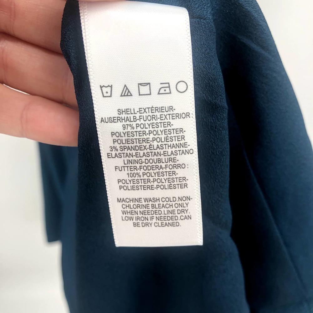 DRESS THE POPULATION Catalina Peacock Blue Fit & Flare Cocktail Dress XS NEW - Picture 8 of 11